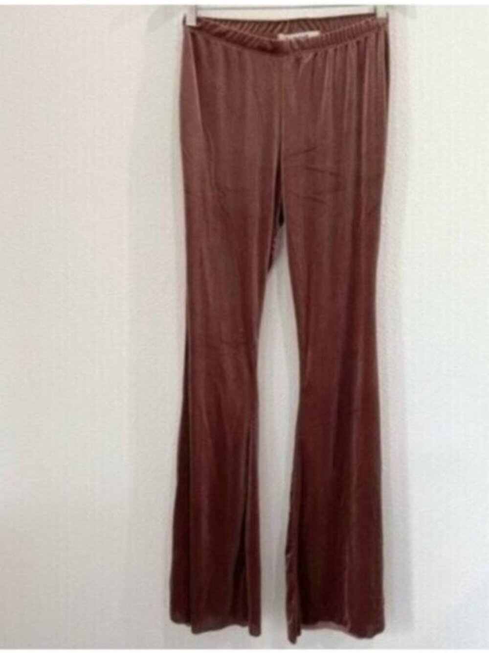 New Three Bird Nest Boho Flare Pants Gold Shimmer Western Pull On Comfort Small